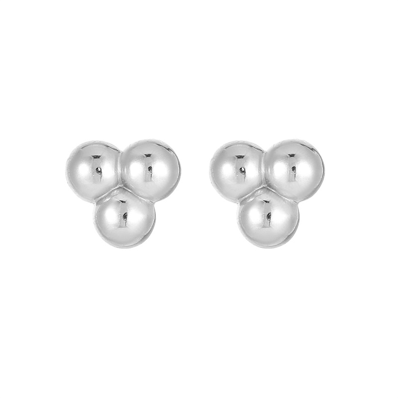 1 Paire Style Simple Balle Patchwork Placage Acier Inoxydable Or Blanc Plaqué Plaqué Or Boucles D'oreilles display picture 5