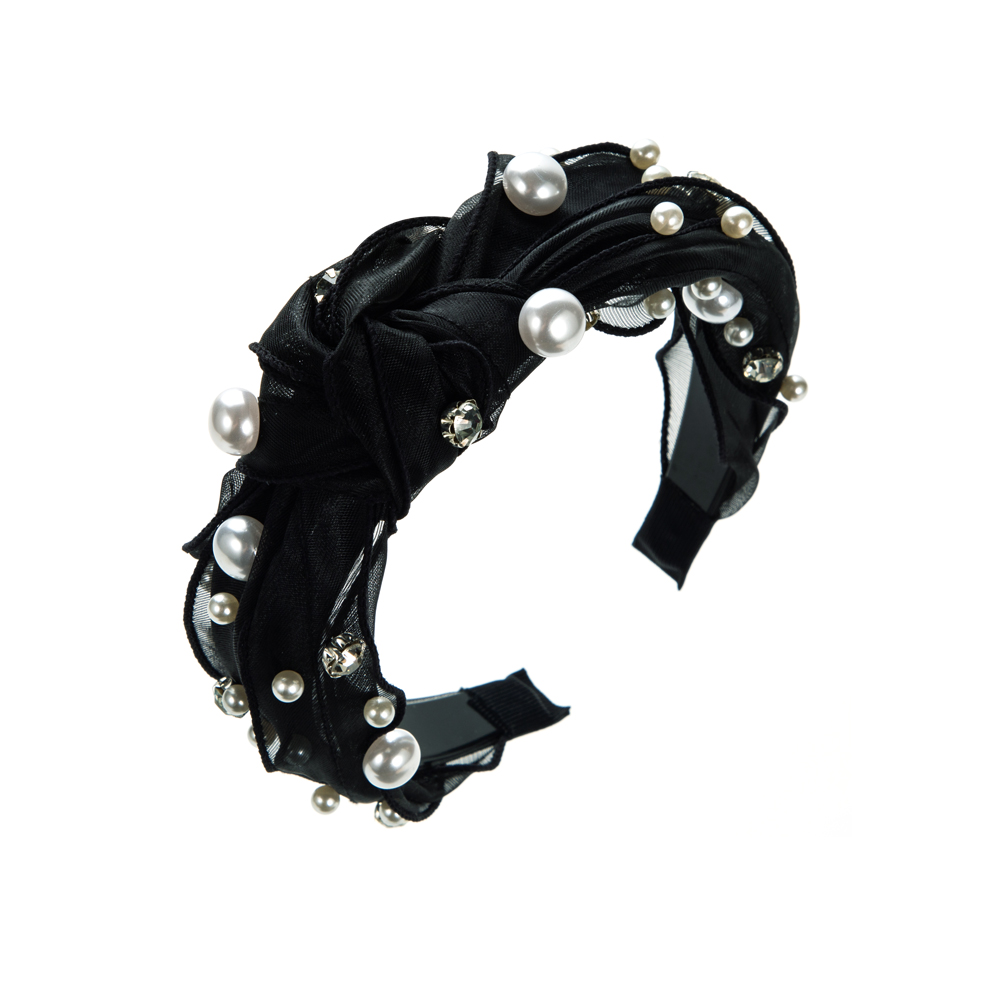 Sweet Irregular Cloth Inlay Artificial Pearls Hair Band display picture 7