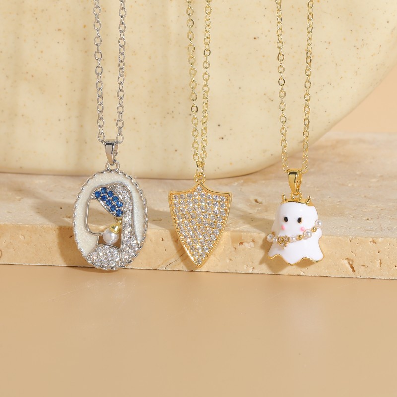 Elegant Cute Classic Style Cartoon Copper 14k Gold Plated Zircon Pendant Necklace In Bulk display picture 1