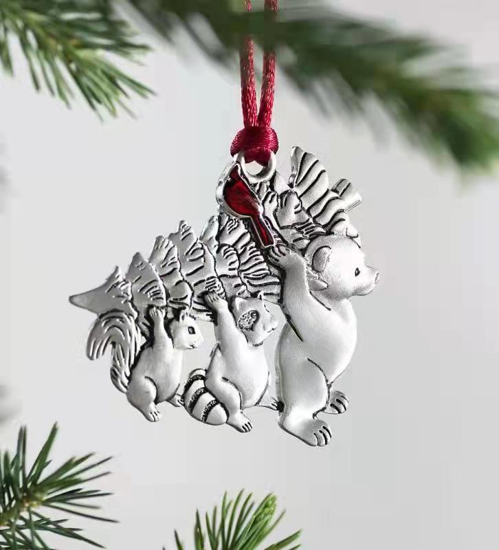 Christmas Tree Ornament Christmas Metal Snowman Pendant display picture 12