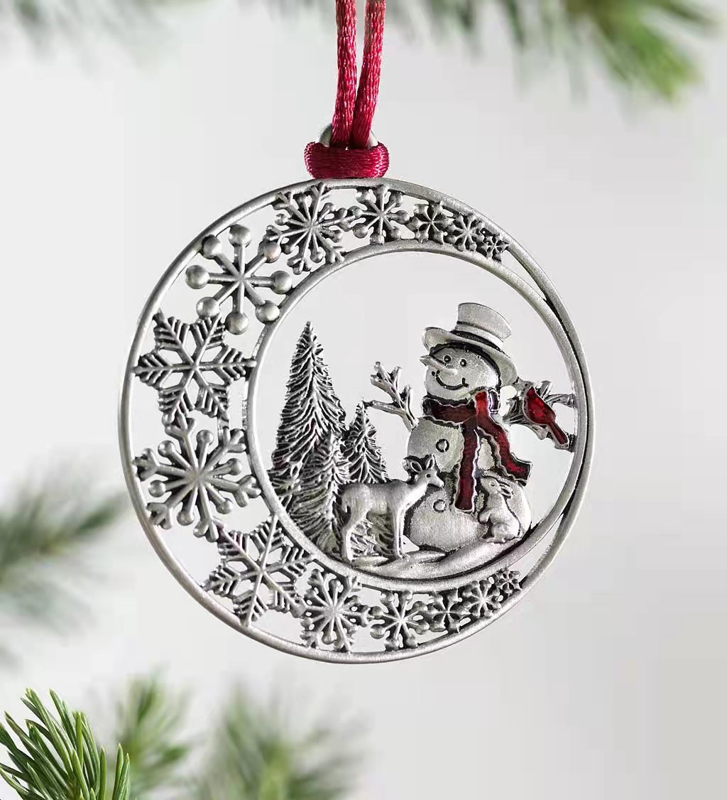 Christmas Tree Ornament Christmas Metal Snowman Pendant display picture 7