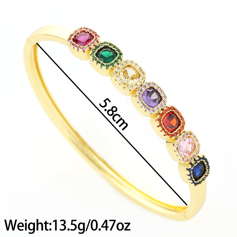 Elegant Classic Style Geometric Copper Inlay Zircon Bangle display picture 1