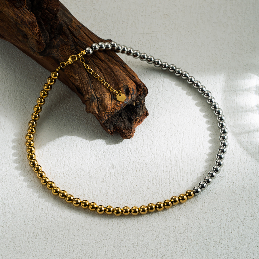 Ig-stil Einfacher Stil Einfarbig Rostfreier Stahl 18 Karat Vergoldet Halskette display picture 1