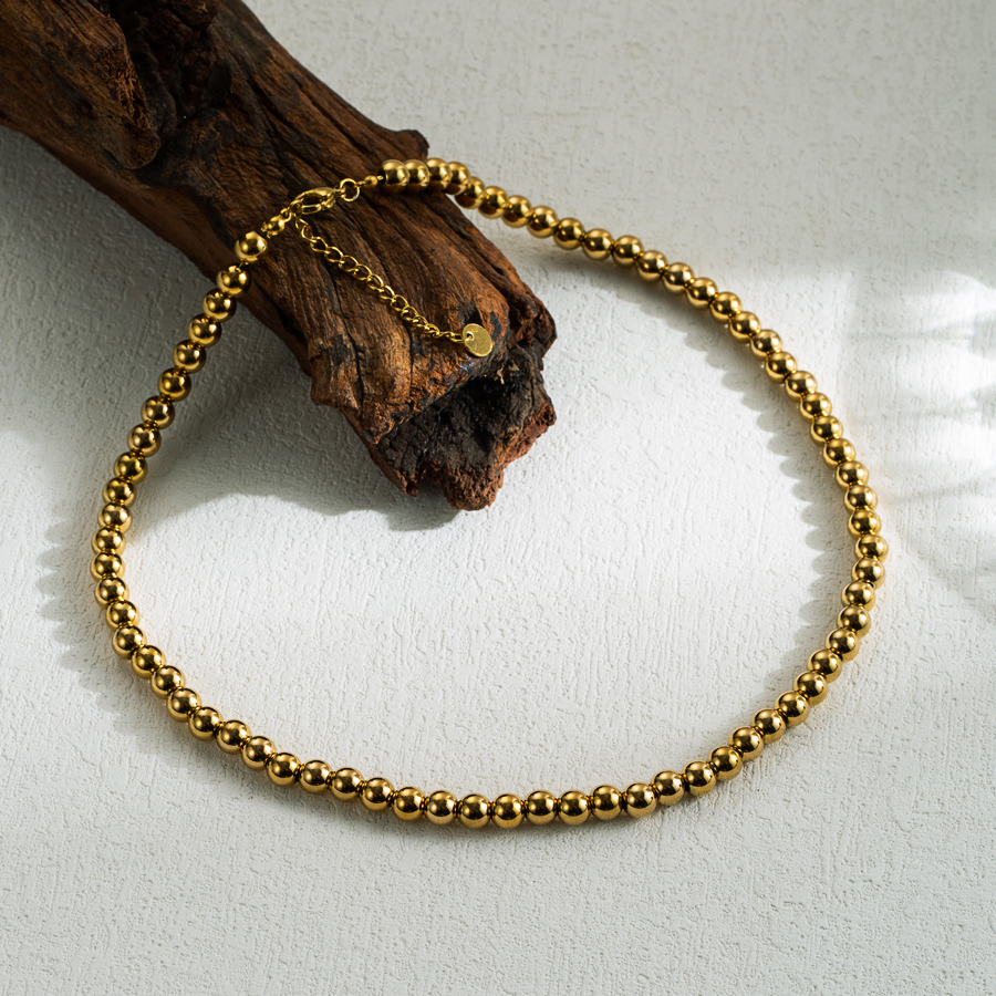 Ig-stil Einfacher Stil Einfarbig Rostfreier Stahl 18 Karat Vergoldet Halskette display picture 2