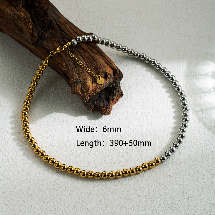 Ig-stil Einfacher Stil Einfarbig Rostfreier Stahl 18 Karat Vergoldet Halskette display picture 4
