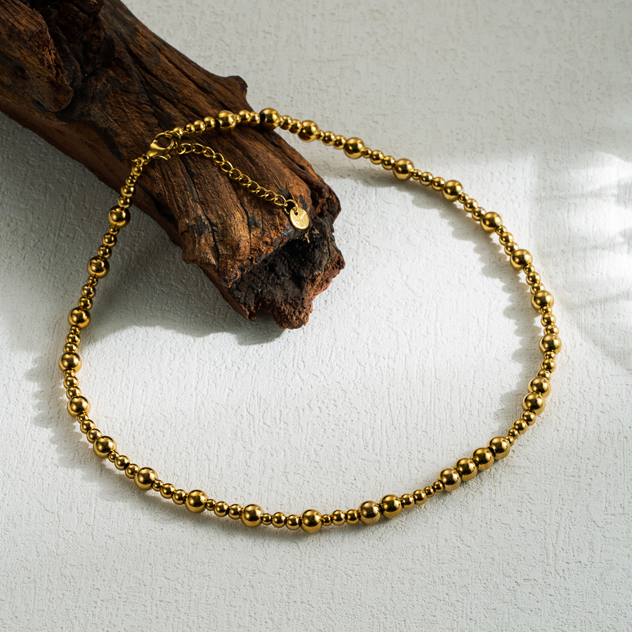 Ig-stil Einfacher Stil Einfarbig Rostfreier Stahl 18 Karat Vergoldet Halskette display picture 3