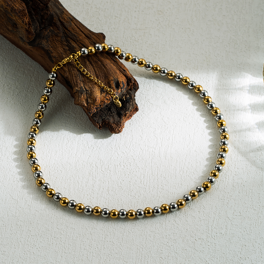 Ig-stil Einfacher Stil Einfarbig Rostfreier Stahl 18 Karat Vergoldet Halskette display picture 8