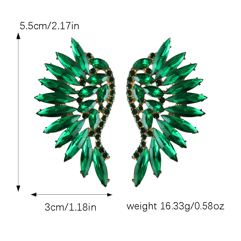1 Pair Glam Luxurious Wings Inlay Alloy Rhinestones Ear Studs display picture 9