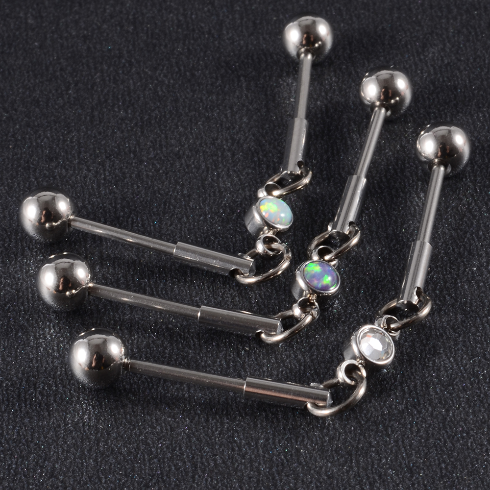 1 Piece Simple Style Shiny Solid Color Inlay Stainless Steel Artificial Rhinestones Silver Plated Ear Studs display picture 6