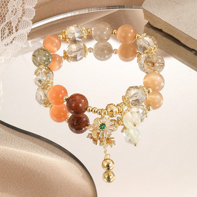 Simple Style Flower Copper Beaded Bracelets display picture 1