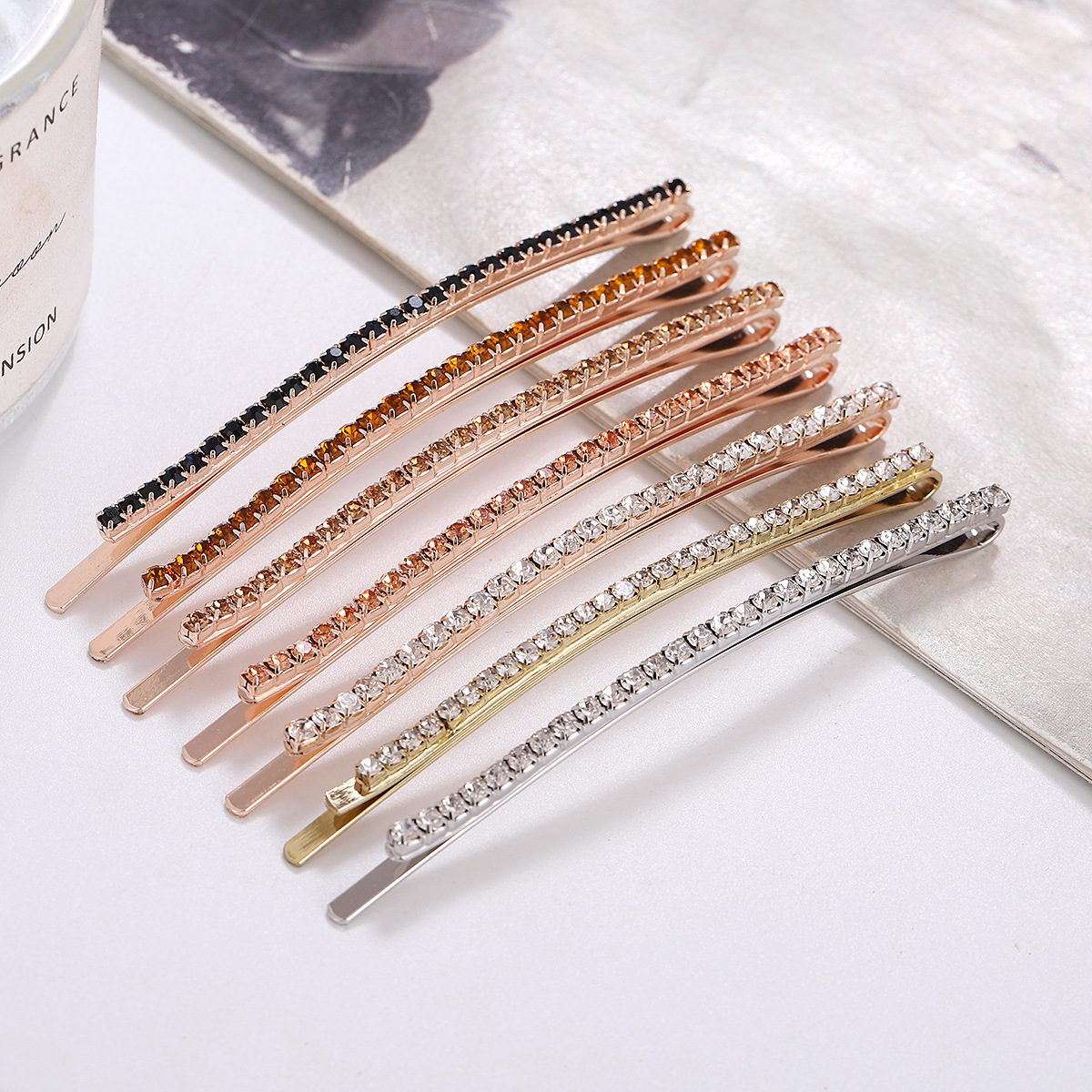 Casual Solid Color Rhinestone Plating Inlay Hair Clip display picture 3