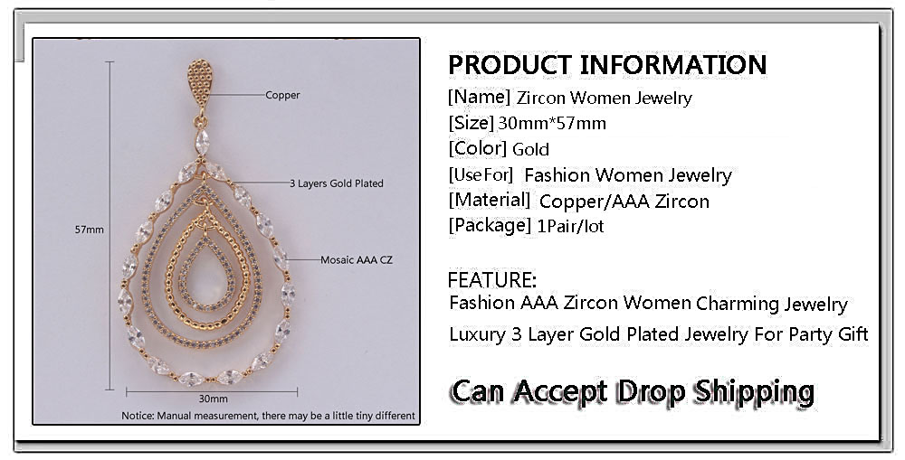 1 Pair Simple Style Water Droplets Plating Inlay Copper Zircon Gold Plated Drop Earrings display picture 4