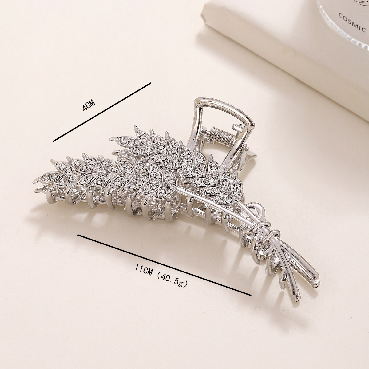 Lady Leaf Alloy Diamond Hair Claws display picture 8