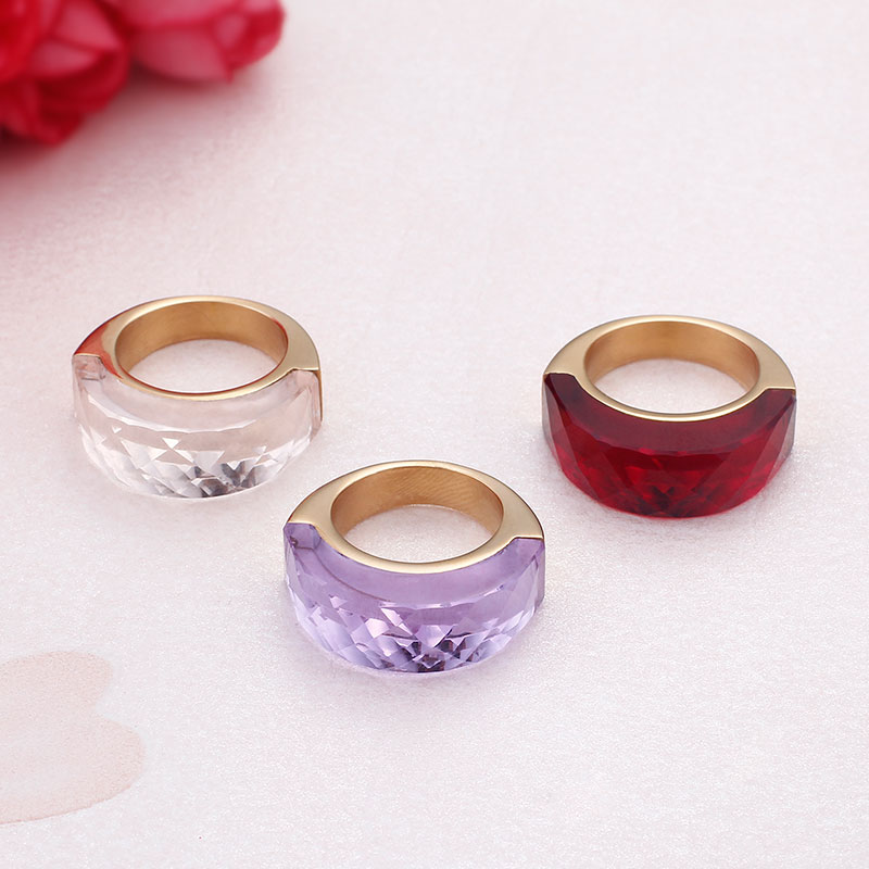 Titanium Steel 18K Gold Plated Simple Style Plating Solid Color Rings display picture 8