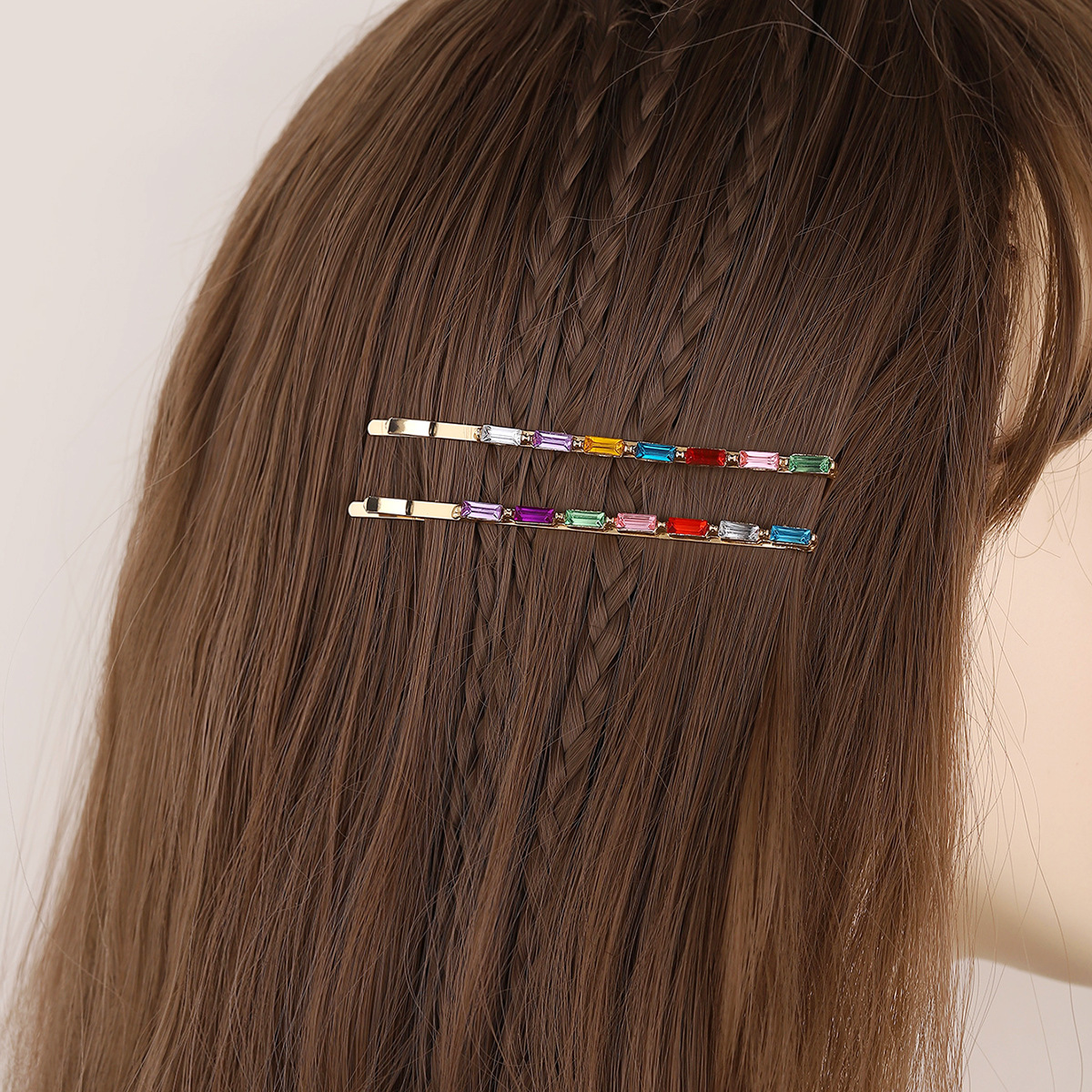 Style Simple Couleur Unie Strass Placage Pince À Cheveux display picture 3