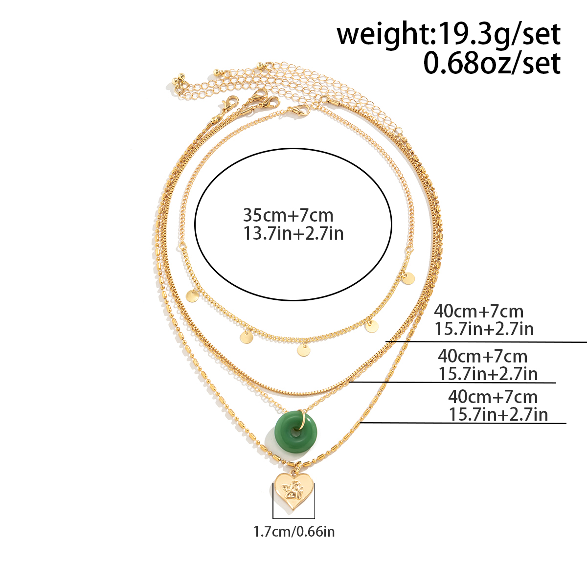 Wholesale Jewelry Simple Style Classic Style Commute Geometric Round Heart Shape Alloy Iron Copper Layered Layered Necklaces display picture 1