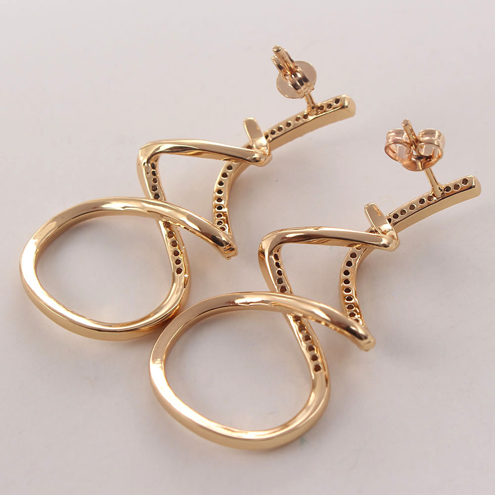 1 Piece Ig Style Elegant The Answer Plating Inlay Copper Zircon Gold Plated Earrings display picture 4