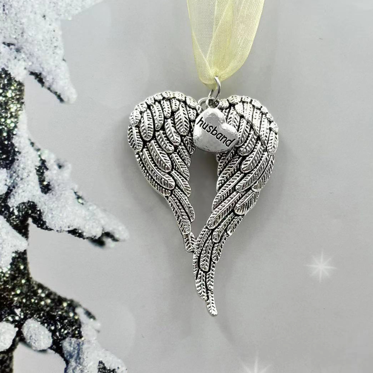Christmas Christmas Heart Shape Wings Alloy Indoor Party Inside The Car Decorative Props display picture 2