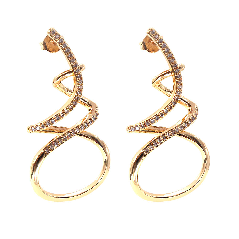 1 Piece Ig Style Elegant The Answer Plating Inlay Copper Zircon Gold Plated Earrings display picture 2