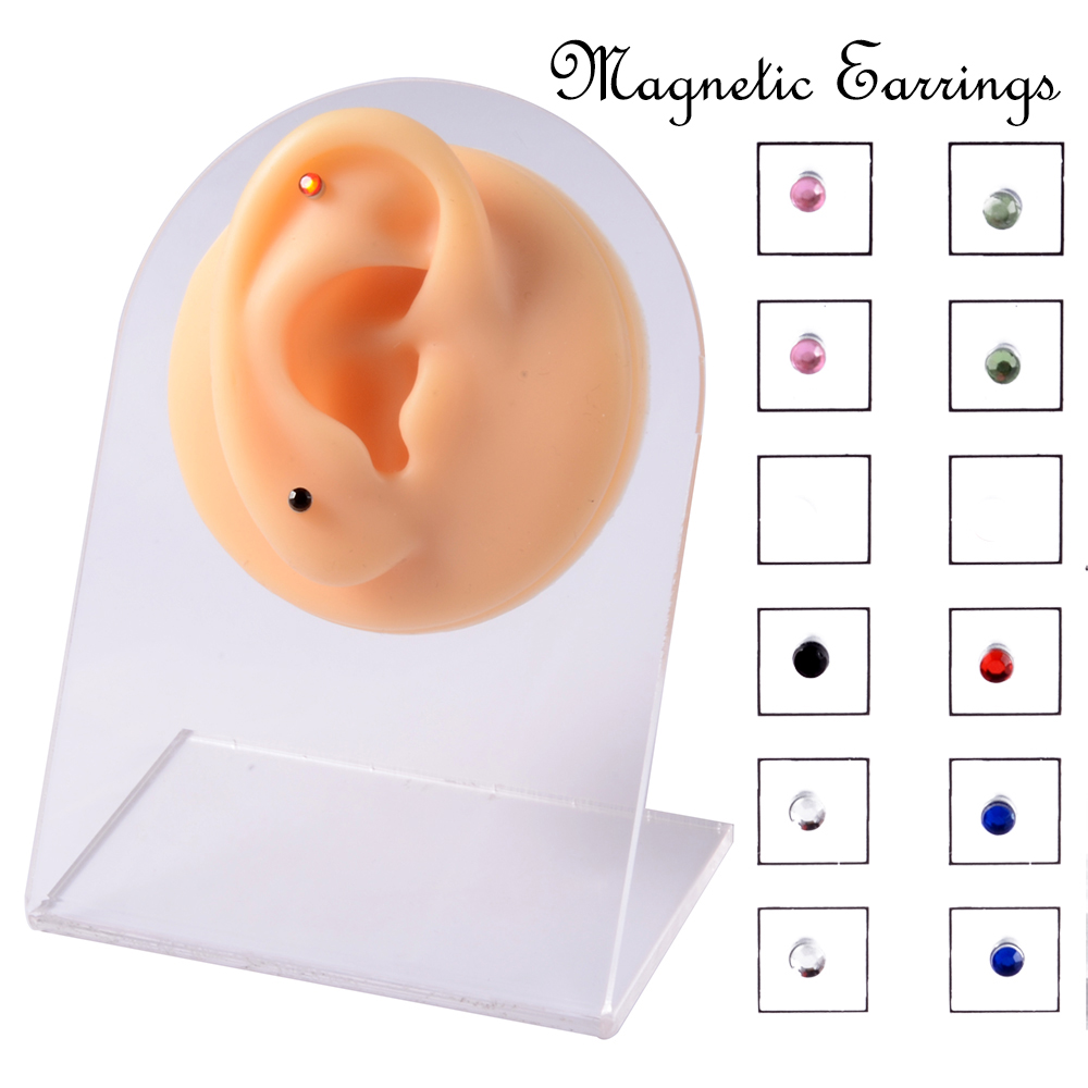 Casual Sweet Shiny Geometric Plastic Rhinestone Epoxy Ear Studs Nose Studs display picture 2