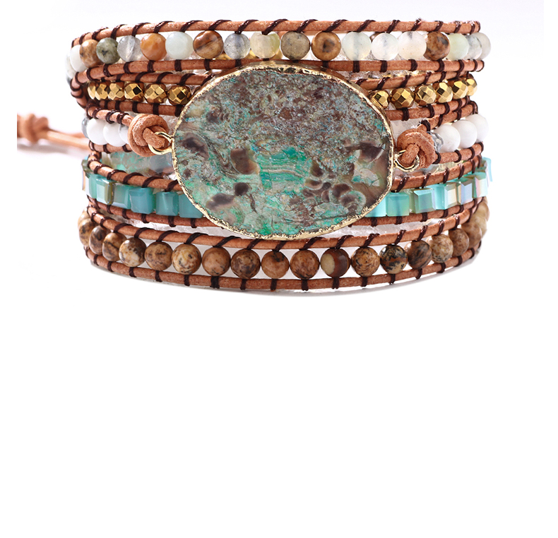 Elegant Luxurious Ethnic Style Marble Crack Natural Stone Stone Ore Bracelets display picture 4