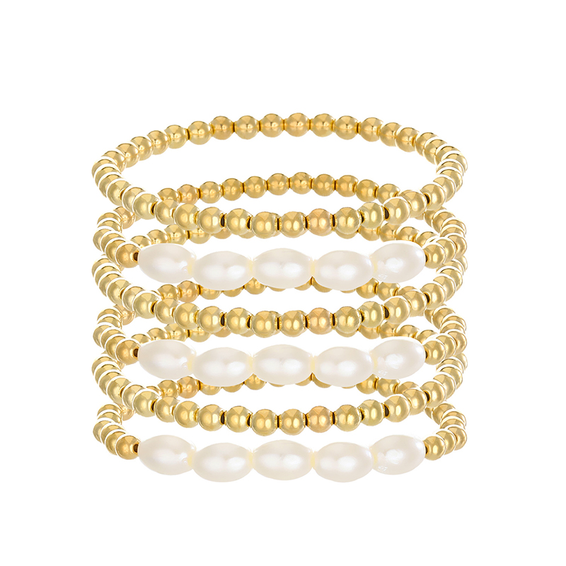 Casual Lady Simple Style Geometric Gold Plated Alloy Wholesale Bracelets display picture 1
