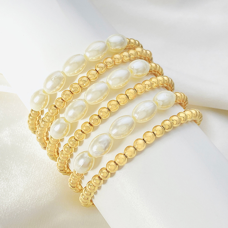Casual Lady Simple Style Geometric Gold Plated Alloy Wholesale Bracelets display picture 2