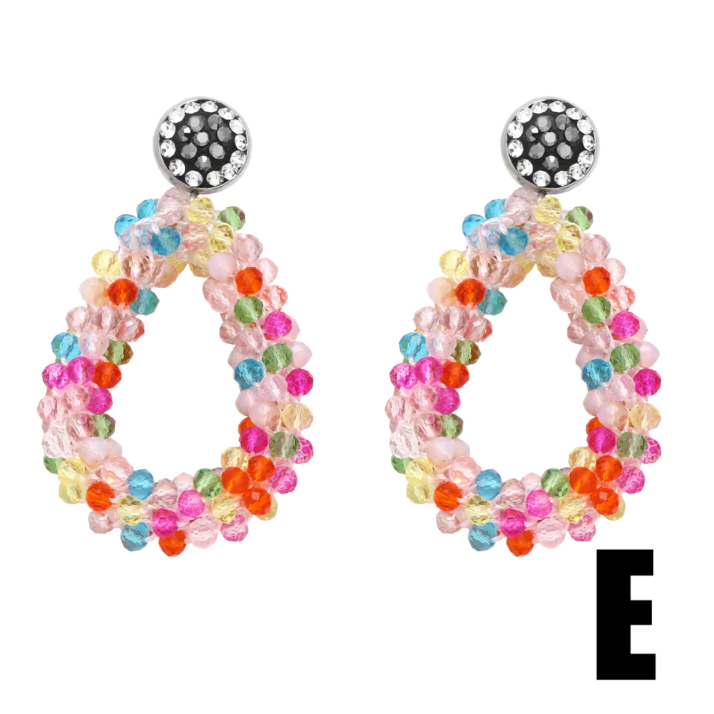 1 Pair Bohemian Water Droplets Beaded Plating Resin 18k Gold Plated Drop Earrings display picture 14