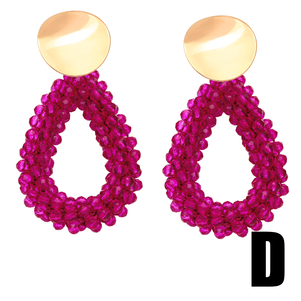 1 Pair Bohemian Water Droplets Beaded Plating Resin 18k Gold Plated Drop Earrings display picture 8