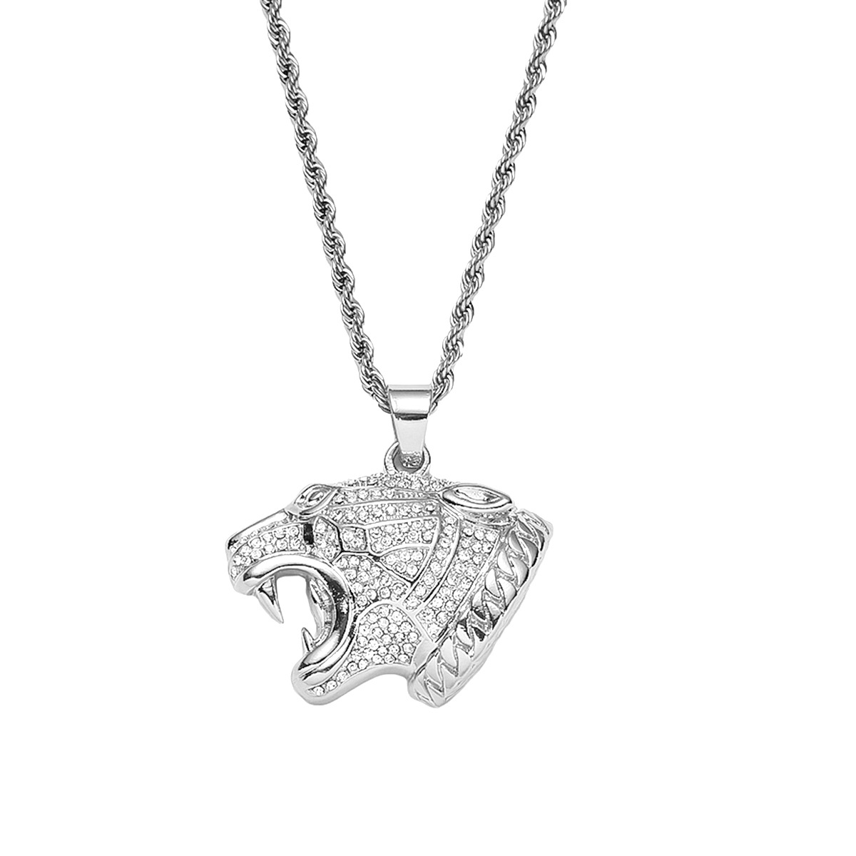 Hip Hop Animal Acier Inoxydable Alliage Incruster Strass Hommes Pendentif display picture 2