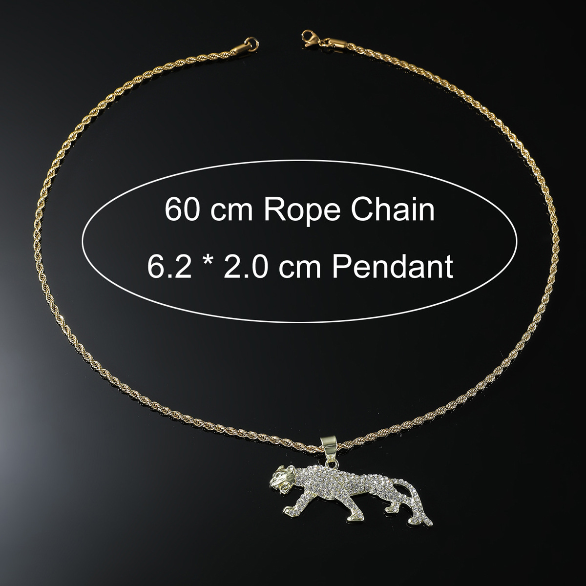 Hip-hop Animal Stainless Steel Alloy Inlay Rhinestones Unisex Pendant Necklace display picture 3
