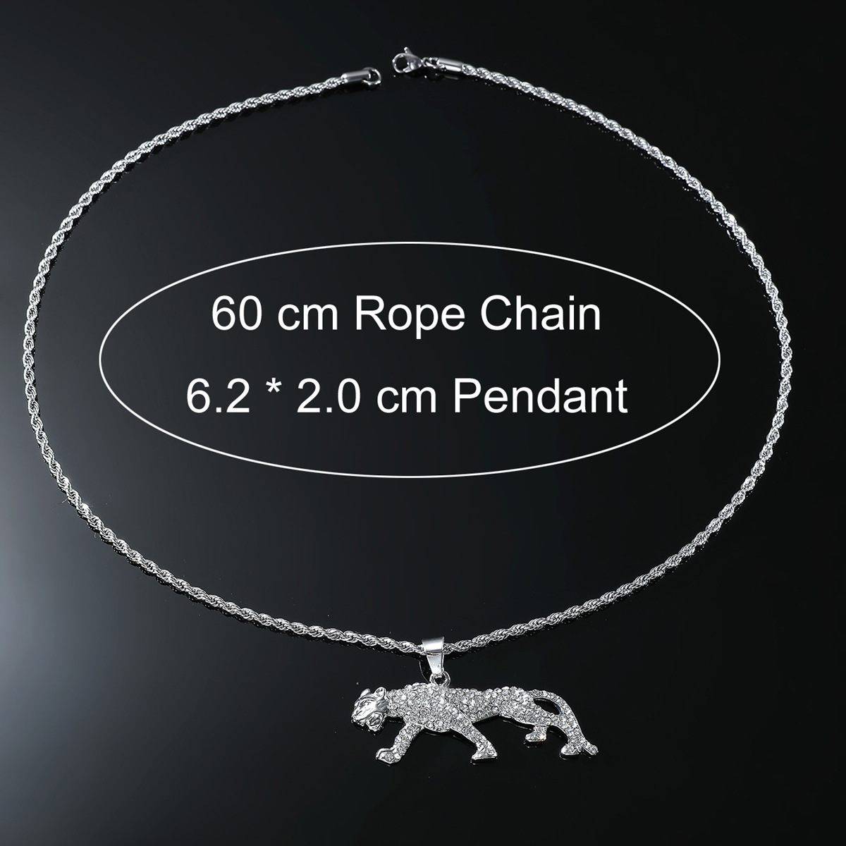 Hip-hop Animal Stainless Steel Alloy Inlay Rhinestones Unisex Pendant Necklace display picture 7