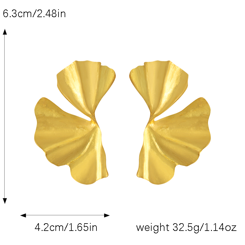 1 Pair Luxurious Leaves Plating Alloy Gold Plated Ear Studs display picture 6
