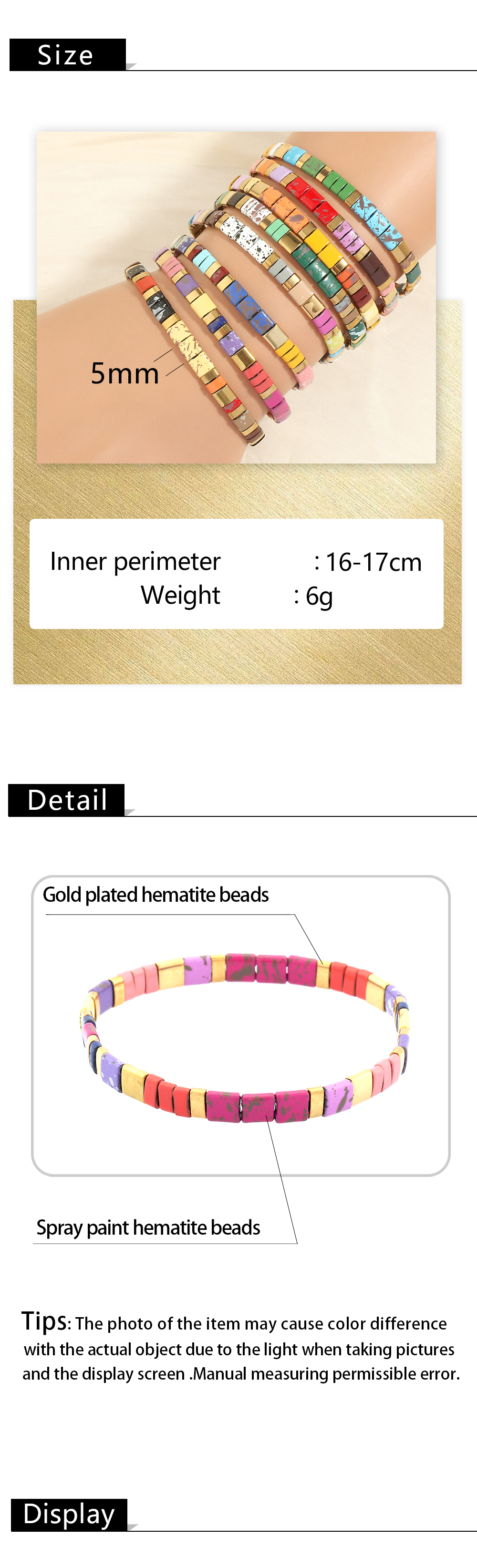 Bohemien Strand Quadrat Kupfer 18 Karat Vergoldet Armbänder In Masse display picture 1