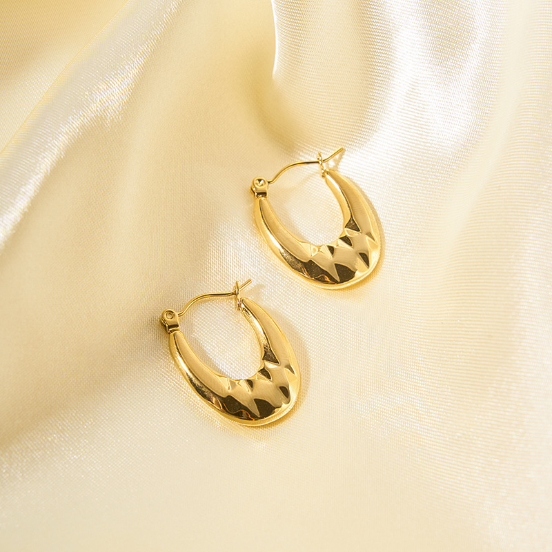 1 Pair Basic Classic Style Geometric Plating 304 Stainless Steel 18K Gold Plated Earrings display picture 5