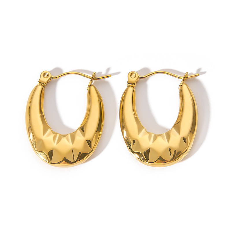 1 Pair Basic Classic Style Geometric Plating 304 Stainless Steel 18K Gold Plated Earrings display picture 2