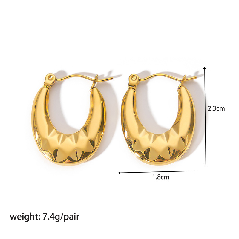 1 Pair Basic Classic Style Geometric Plating 304 Stainless Steel 18K Gold Plated Earrings display picture 1