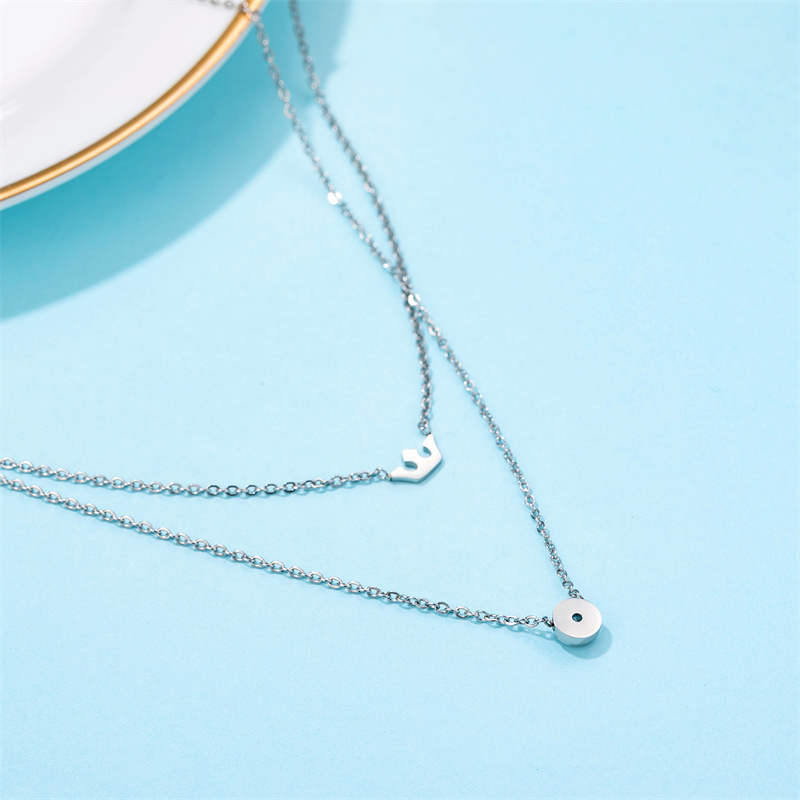 Elegant Simple Style Star Crown Stainless Steel Inlay Zircon Double Layer Necklaces display picture 2