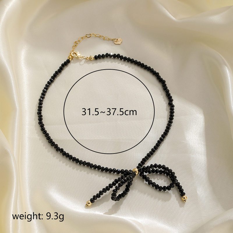Sexy Einfacher Stil Bogenknoten Schnitt Kristall Kupfer Halsband display picture 4