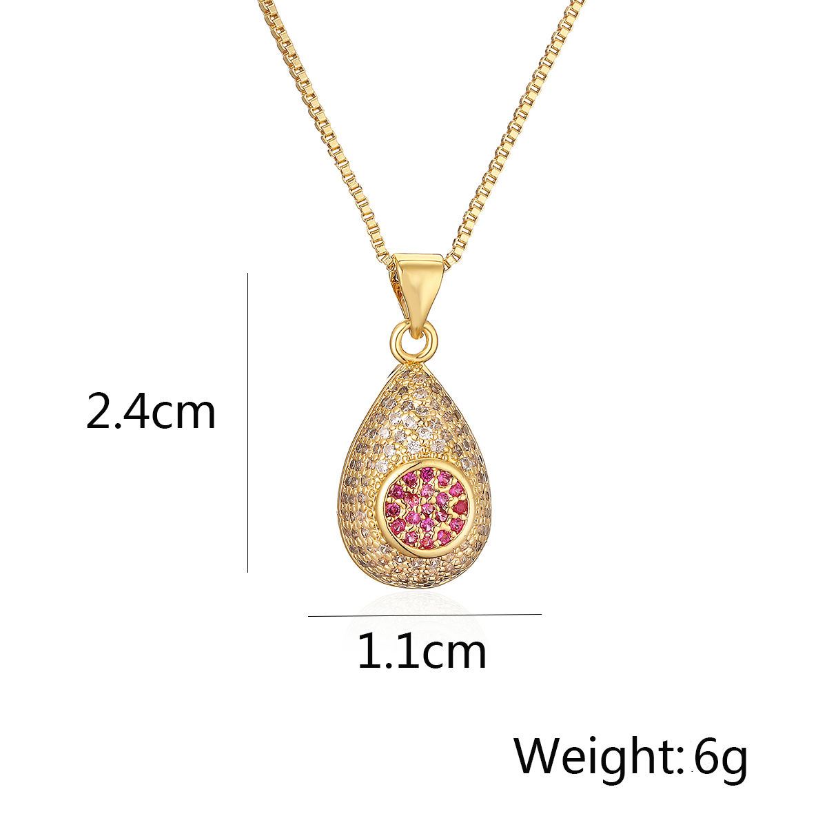 Simple Style Water Droplets Copper 18k Gold Plated Zircon Pendant Necklace In Bulk display picture 1
