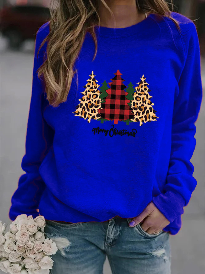 Mujeres Sudadera Manga Larga Sudaderas Con Capucha Y Sudaderas Impresión Casual Árbol De Navidad Letra display picture 4