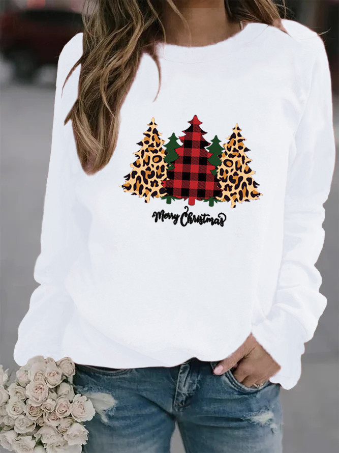 Women's Hoodie Long Sleeve Hoodies & Sweatshirts Printing Casual Christmas Tree Letter display picture 7