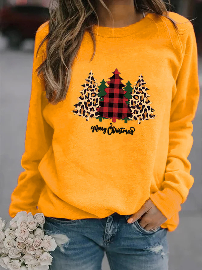 Women's Hoodie Long Sleeve Hoodies & Sweatshirts Printing Casual Christmas Tree Letter display picture 8