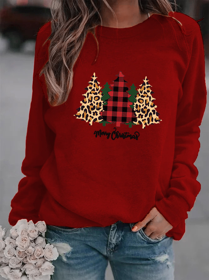 Women's Hoodie Long Sleeve Hoodies & Sweatshirts Printing Casual Christmas Tree Letter display picture 10