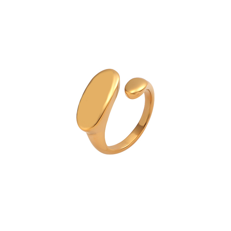 Stainless Steel 18K Gold Plated IG Style Plating Irregular Round Square None Rings display picture 1