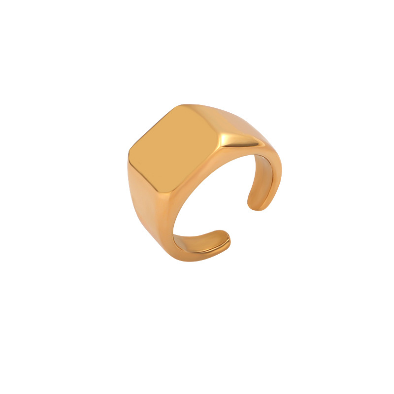 Stainless Steel 18K Gold Plated IG Style Plating Irregular Round Square None Rings display picture 3