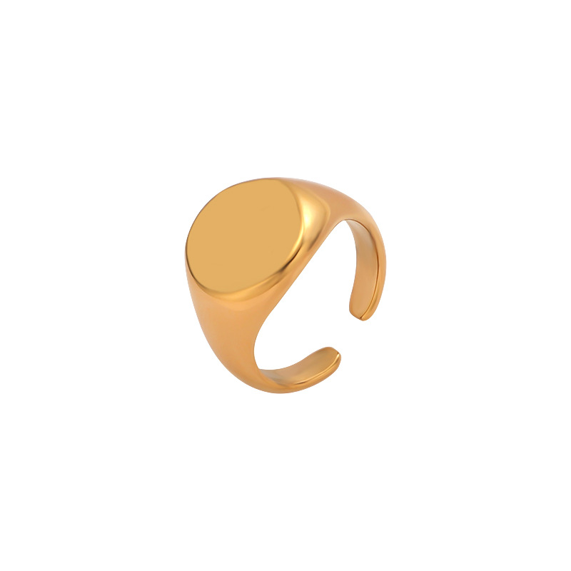 Stainless Steel 18K Gold Plated IG Style Plating Irregular Round Square None Rings display picture 4