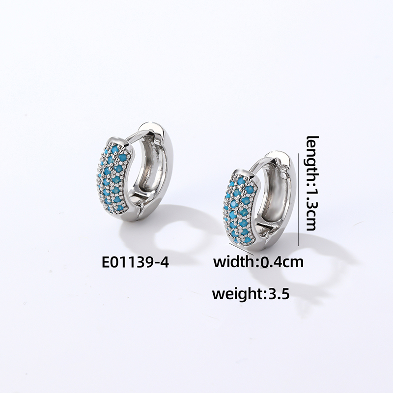 1 Pair Casual Modern Style Round Inlay Copper Zircon K Gold Plated Rhodium Plated Earrings display picture 8