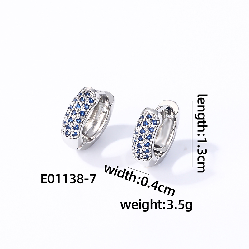 1 Pair Casual Modern Style Round Inlay Copper Zircon K Gold Plated Rhodium Plated Earrings display picture 5
