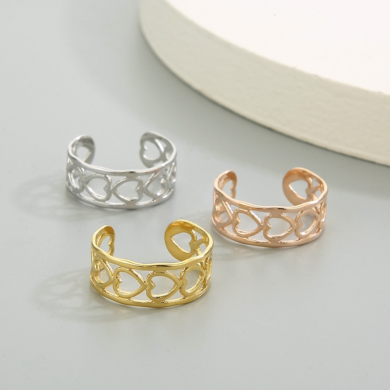 Titanium Steel 18K Gold Plated Simple Style Polishing Solid Color Open Rings display picture 8
